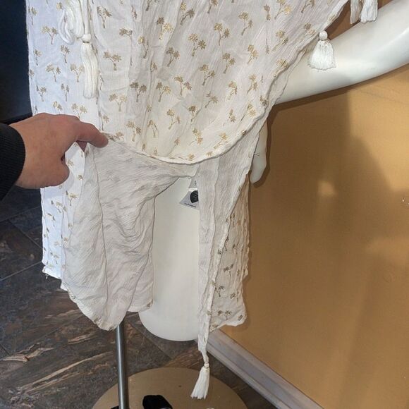 Z&L gold and white palm tree swimsuit cover up size S - Picture 5 of 13